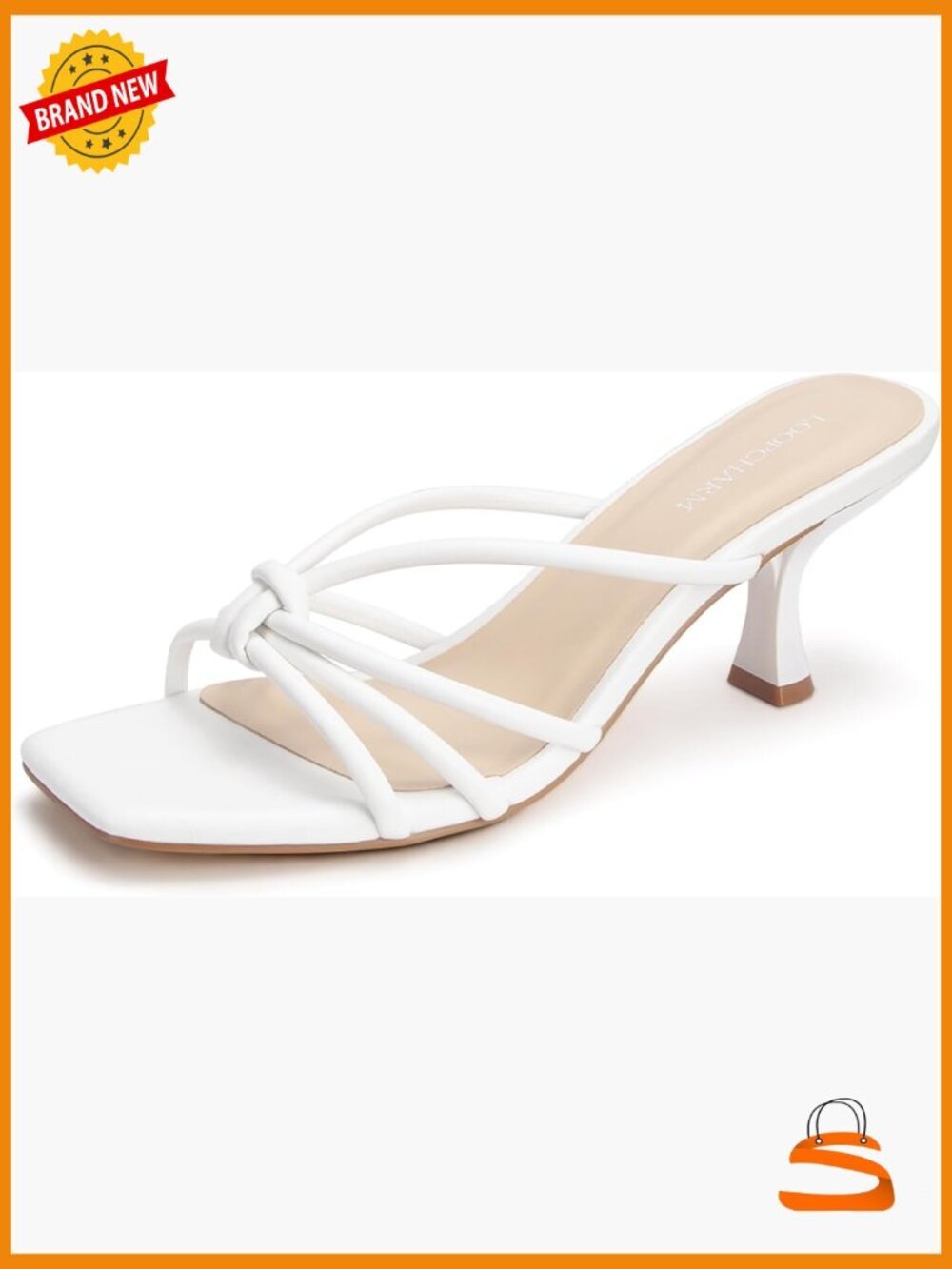Strappy Square Open Toe Kitten Heels Sandals Knotted Design Slip On Mules